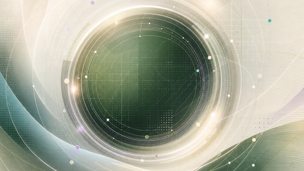 Luminous orbital data rings over a layered green computational field
